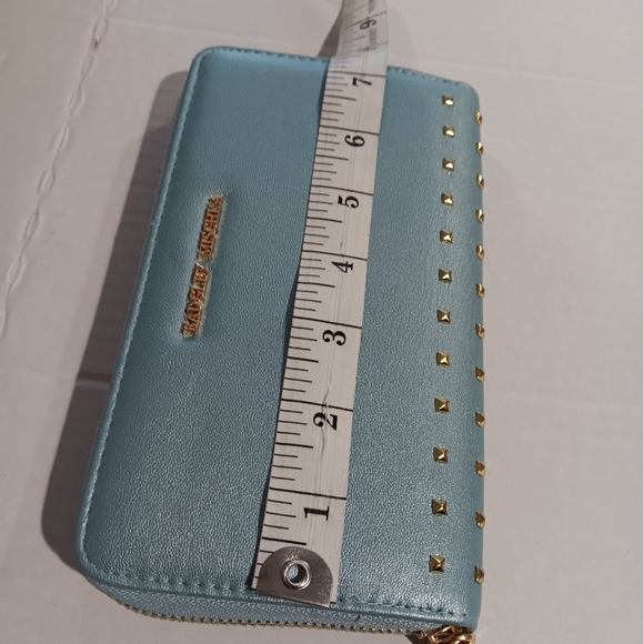 Badgley Mischka Women's Metallic Blue Square Studs Long Wallet (NWT). - Picture 8 of 10